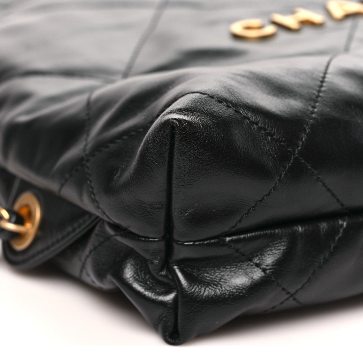 Chanel Shiny Calfskin Quilted Chanel 22 Backpack Black 1876389