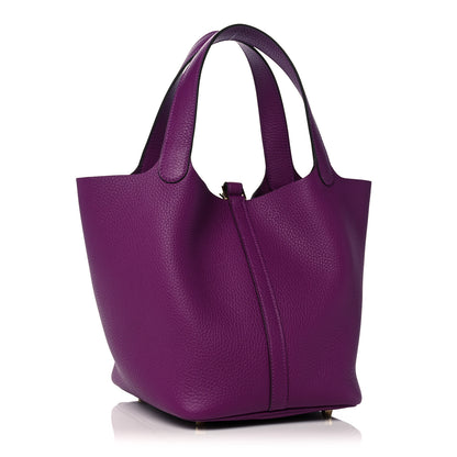 Hermes Taurillon Clemence Picotin Lock 22 MM Anemone 3 of 10