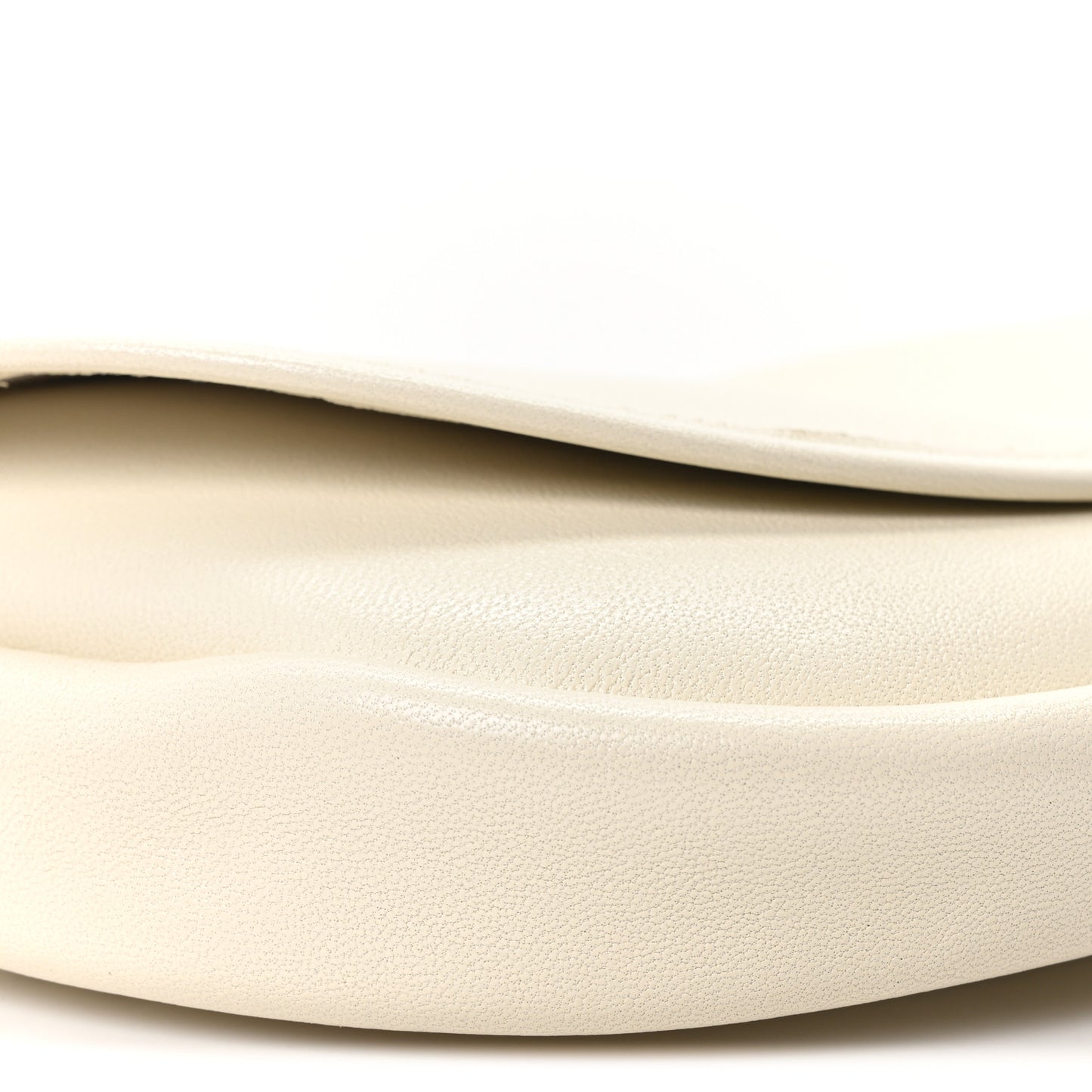 Shiny Lambskin Soft Triomphe Little Half Moon Bag Cotton