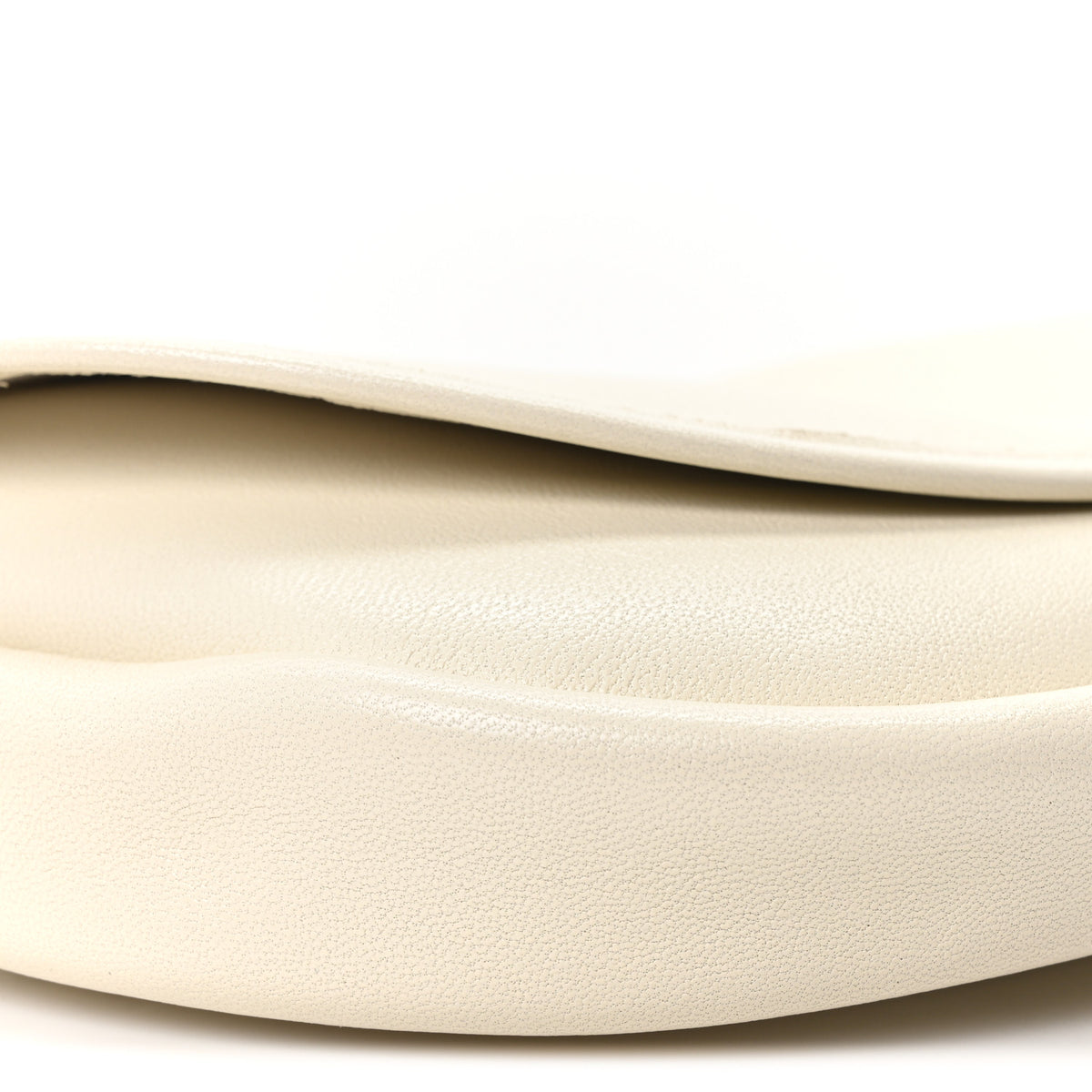 Shiny Lambskin Soft Triomphe Little Half Moon Bag Cotton