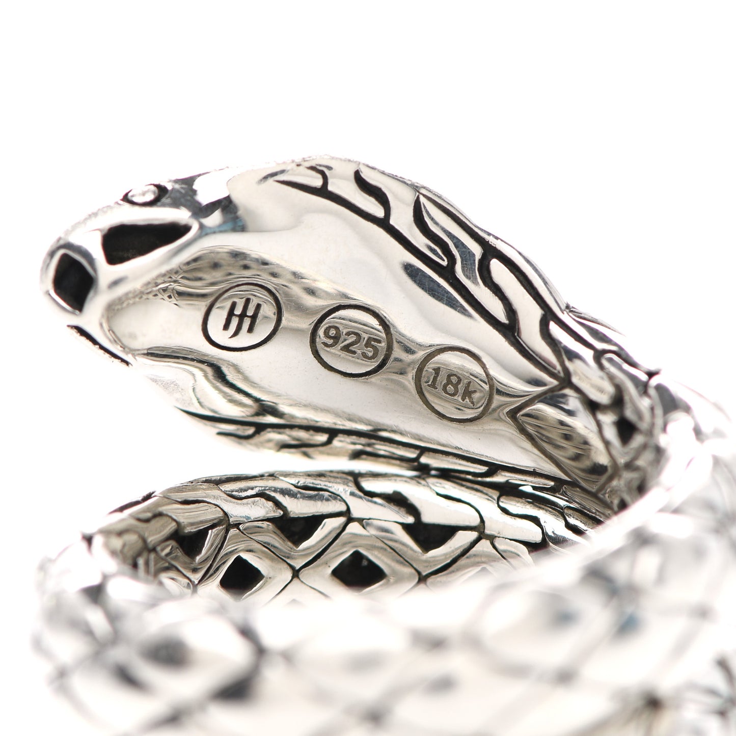 Sterling Silver 18K Yellow Gold Legends Cobra Coil Ring 54 6.75