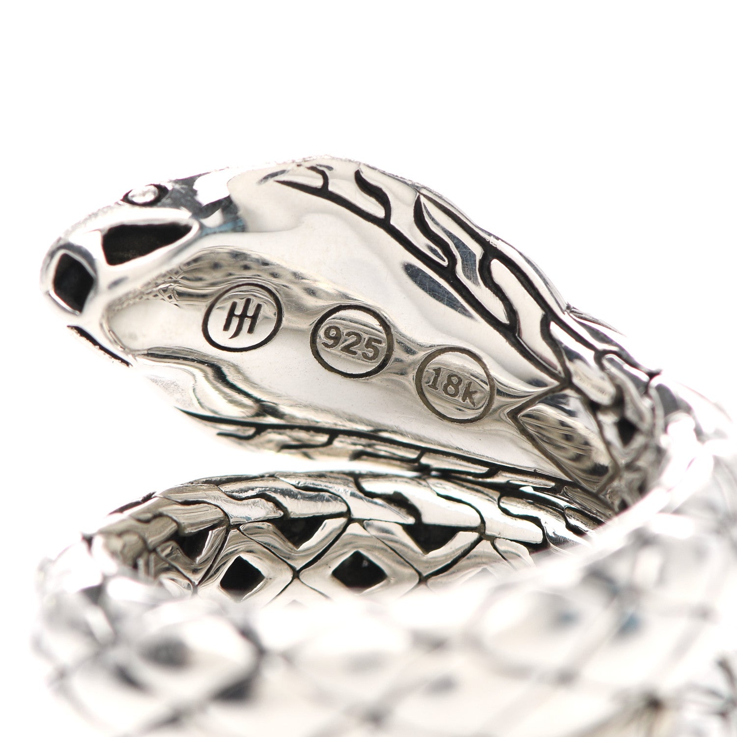 John Hardy Sterling Silver 18K Yellow Gold Legends Cobra Coil Ring 54 6.75 4 of 4