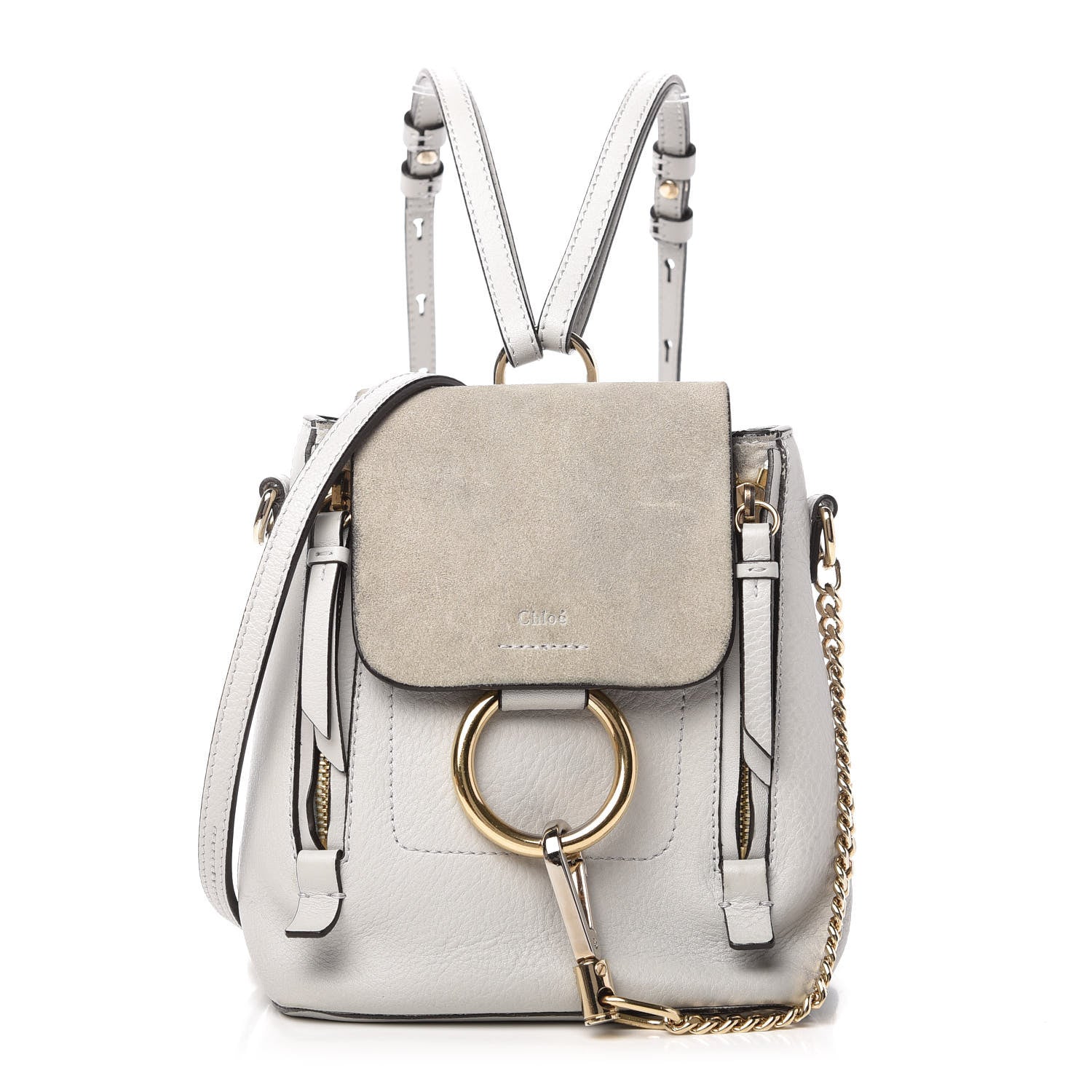 Chloe Suede Calfskin Mini Faye Backpack Airy Grey 1 of 9