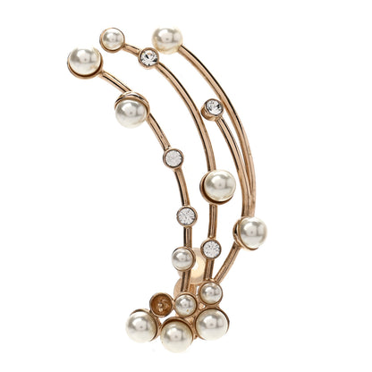 Christian Dior Pearl Crystal Clip On Earring Gold 1 of 5