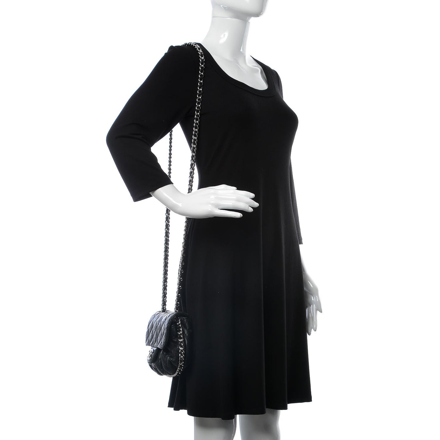 Washed Lambskin Quilted Mini Chain Around Flap Black