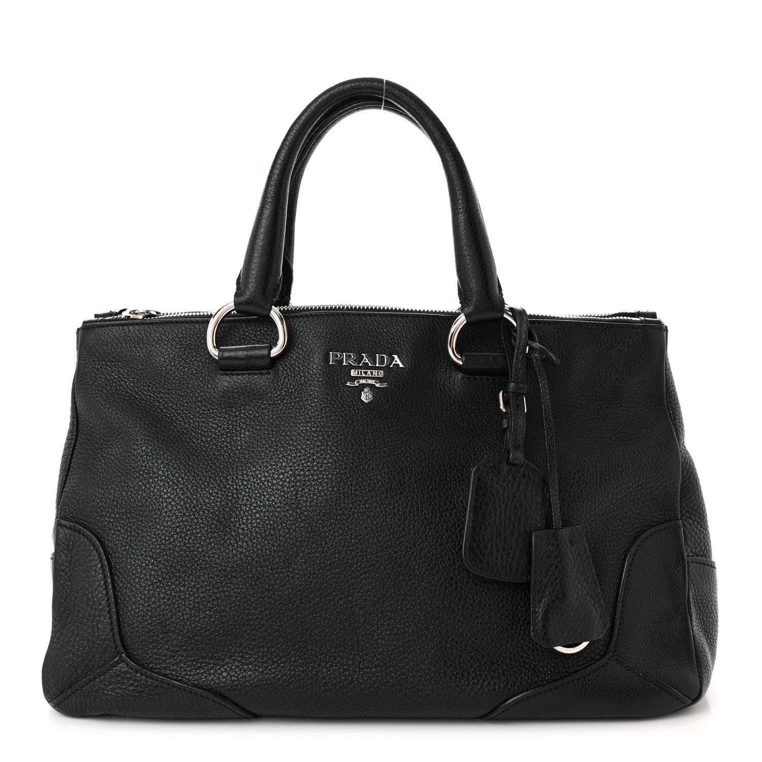 Prada Vitello Daino Tote Black 1 of 9