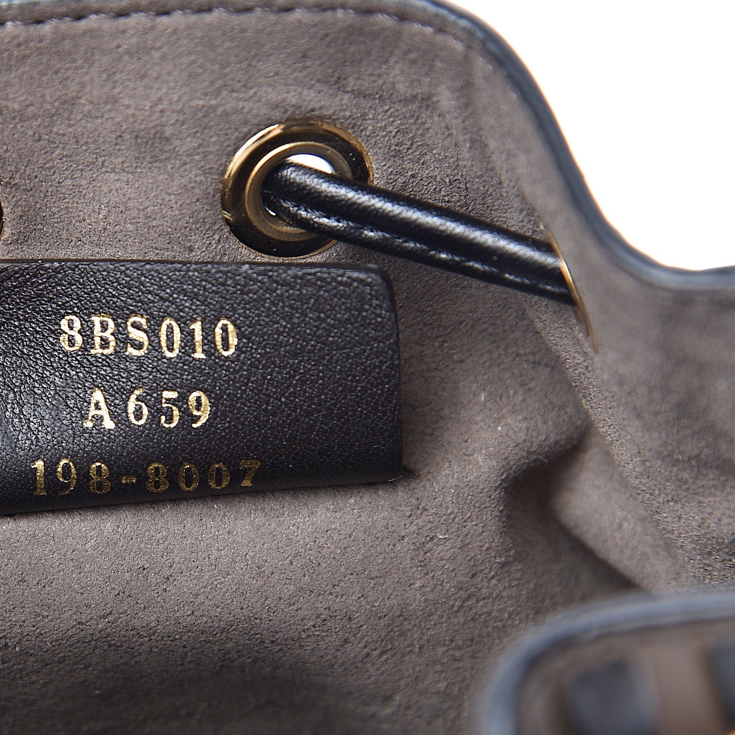 Fendi Vitello Liberty F is Fendi Bi-Color FF 1974 Embossed Mini Mon Tresor Bucket Bag Maya Black 8 of 11