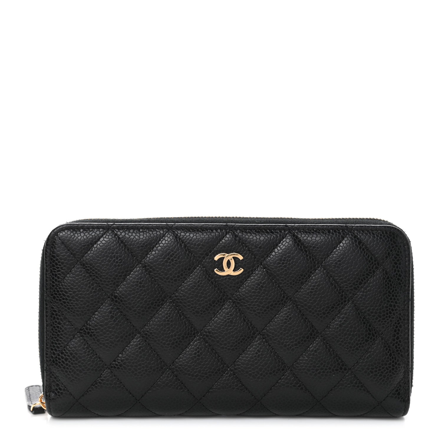 Chanel Caviar Quilted Large Gusset Zip Around Wallet Black 1 of 4