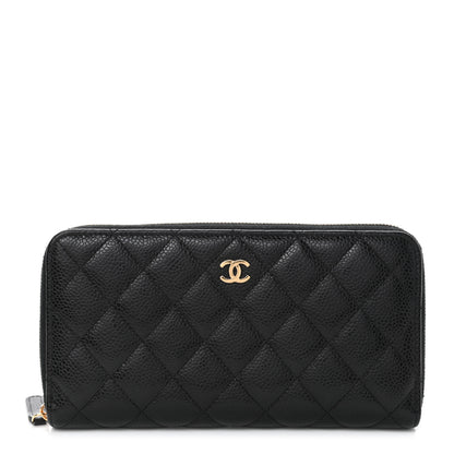 Chanel Caviar Quilted Large Gusset Zip Around Wallet Black 1 of 4