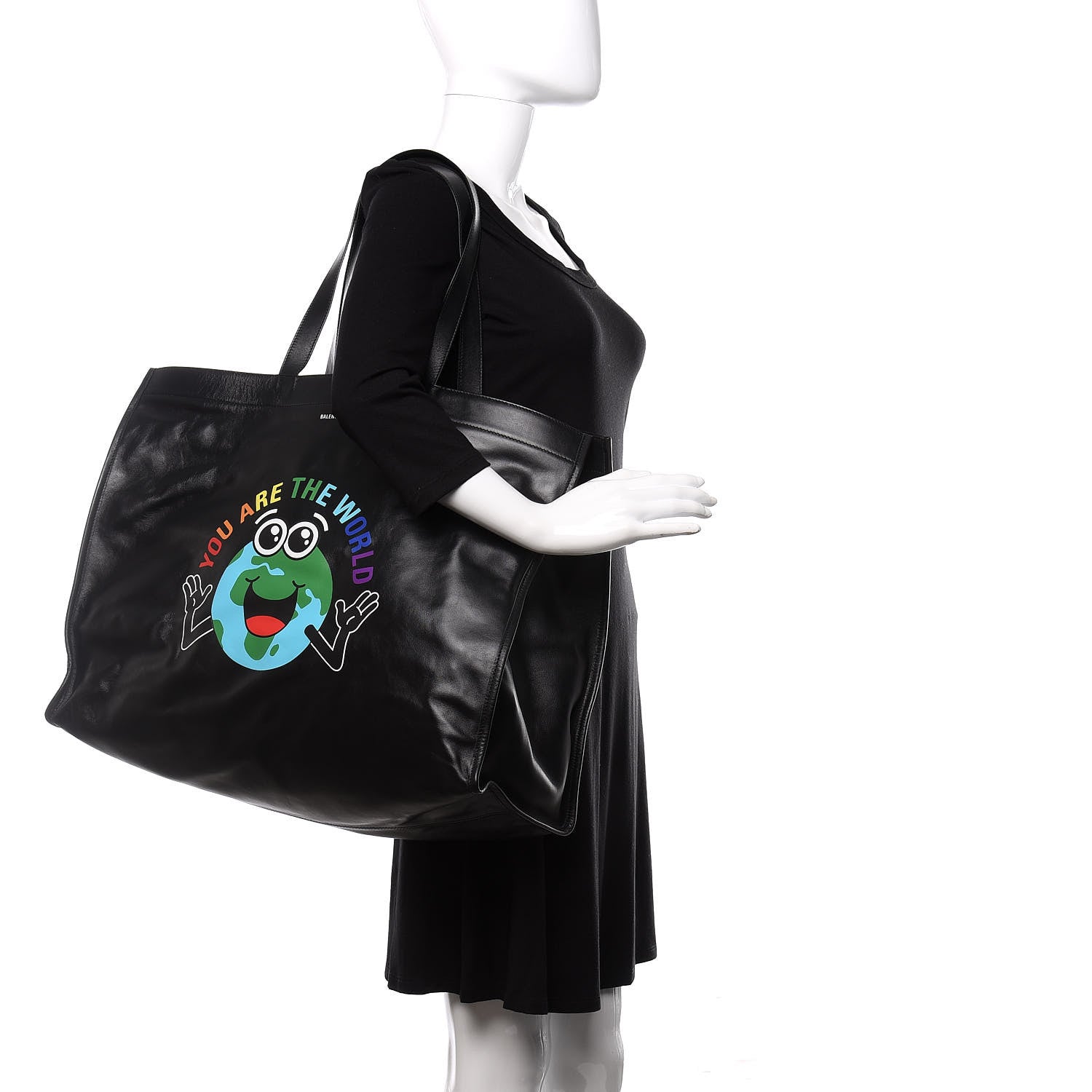 Balenciaga Calfskin You Are The World Market Shopper Tote M Black Multicolor 2 of 9