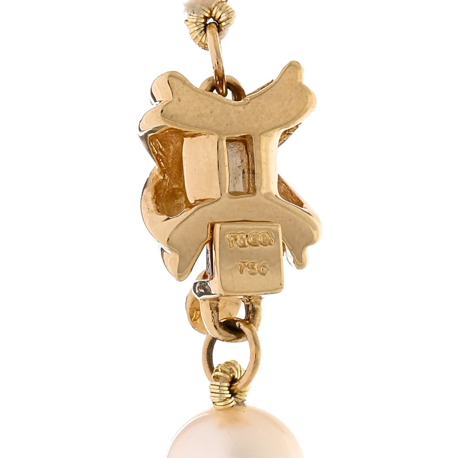 Tiffany 18K Yellow Gold 6-6.5mm Pearl Signature Necklace 4 of 4
