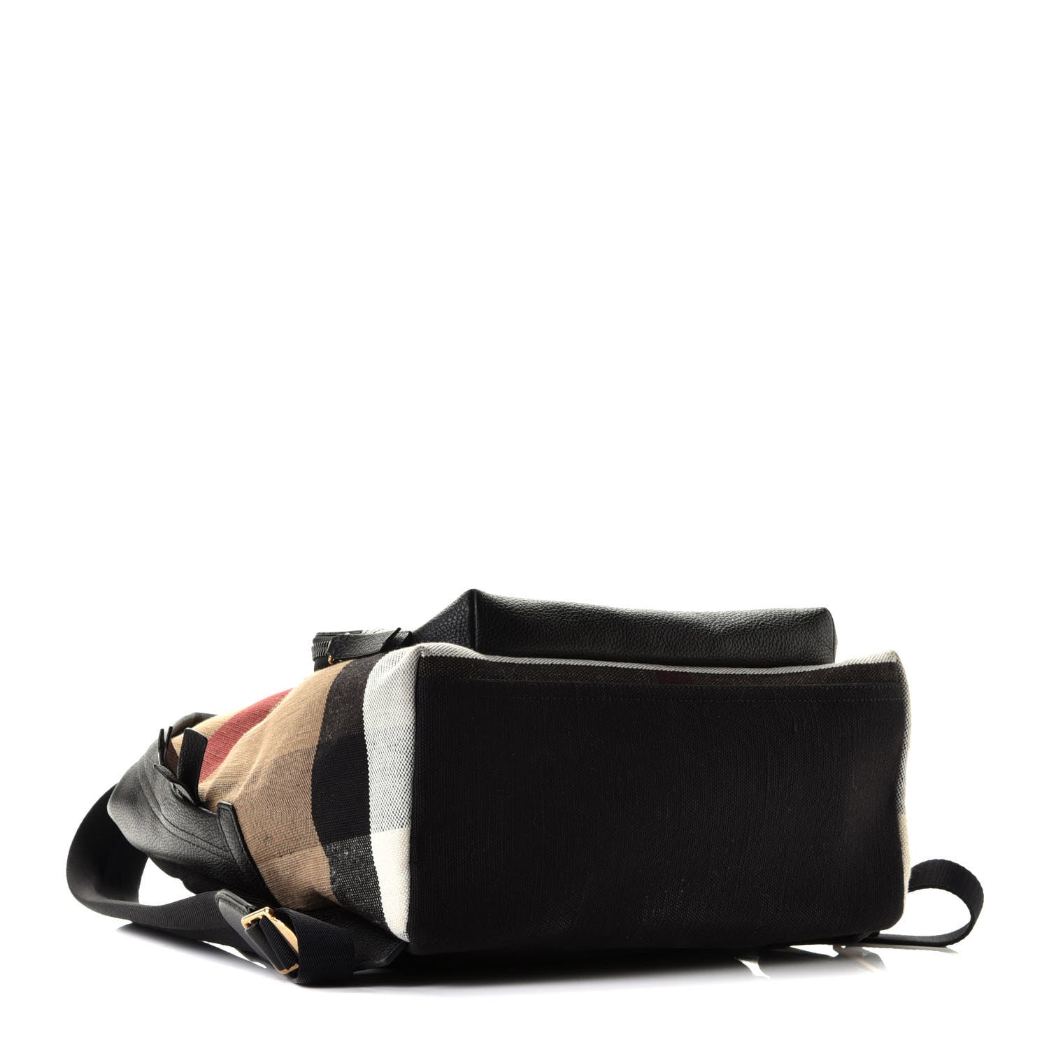 Burberry Mega Check Calfskin Abbeydale Simple Backpack Black Camel 4 of 10