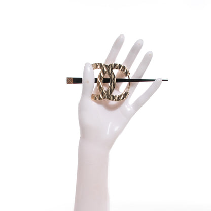 Chanel Quilted CC Hair Pin Gold 2 of 5