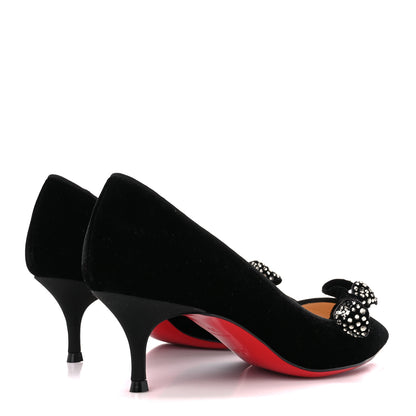 Christian Louboutin Velvet Madame Menule Bow 55 Pumps 35 Black 4 of 8