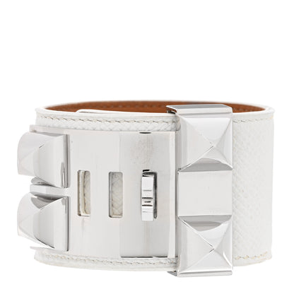 Hermes Epsom Collier De Chien CDC Bracelet S Blanc White 3 of 6