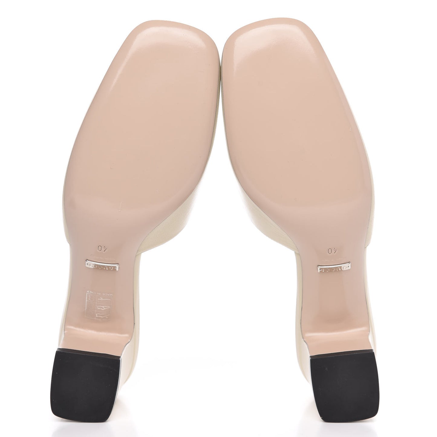 Malaga Kid Crystal Square G Madelyn Mules 40 Vintage White