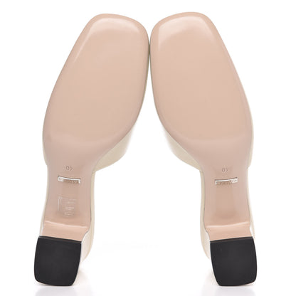 Gucci Malaga Kid Crystal Square G Madelyn Mules 40 Vintage White 5 of 9