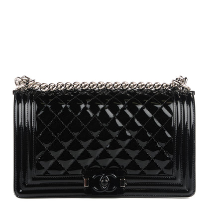 Chanel Patent Calfskin Quilted Medium Plexiglass Boy Flap Black 1 of 9
