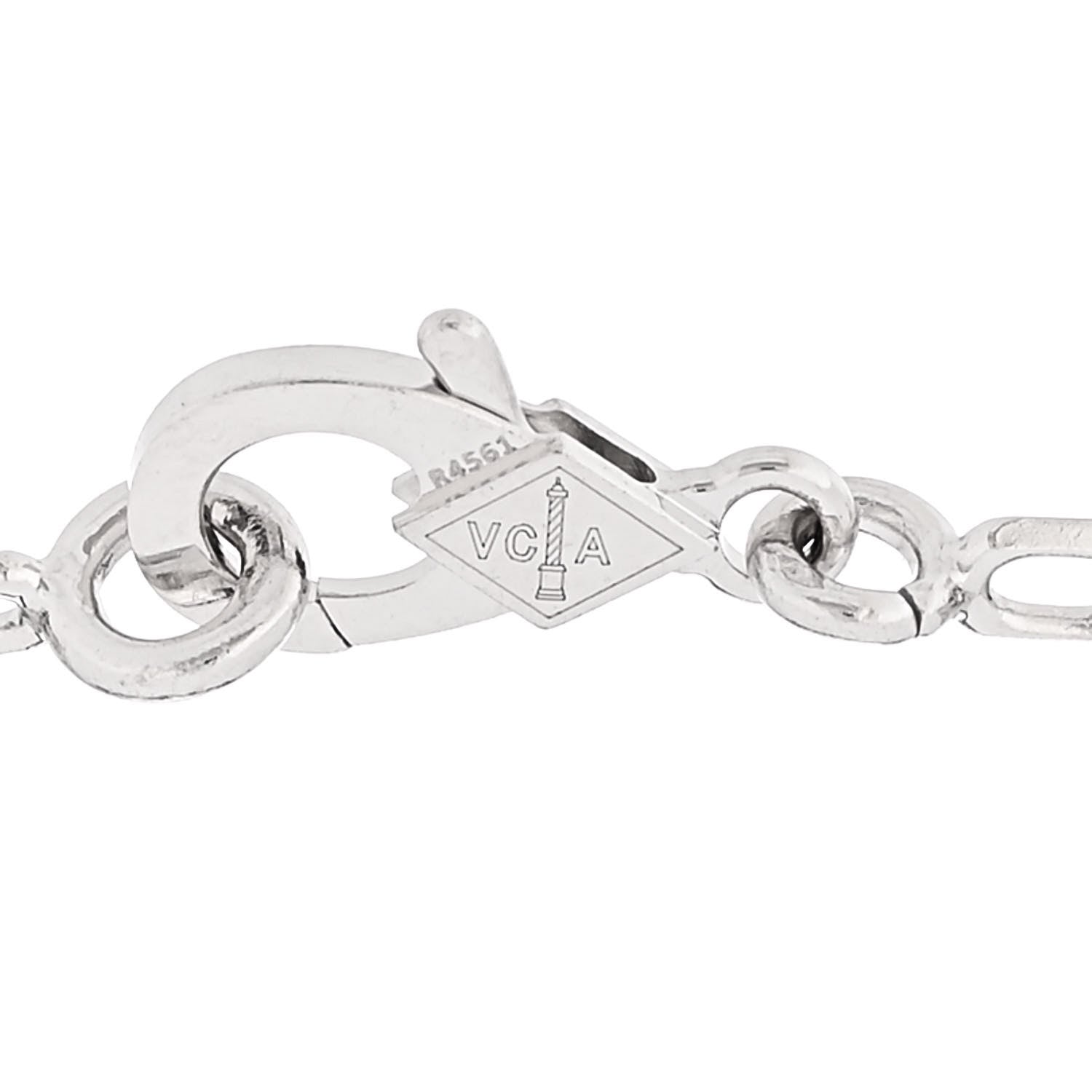 Van Cleef & Arpels 18K White Gold Mother of Pearl 5 Motifs Vintage Alhambra Bracelet 3 of 6
