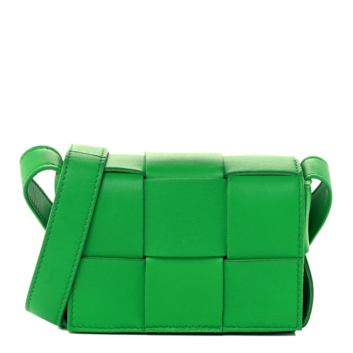 Lambskin Maxi Intrecciato Extra Mini Cassette Crossbody Bag Parakeet