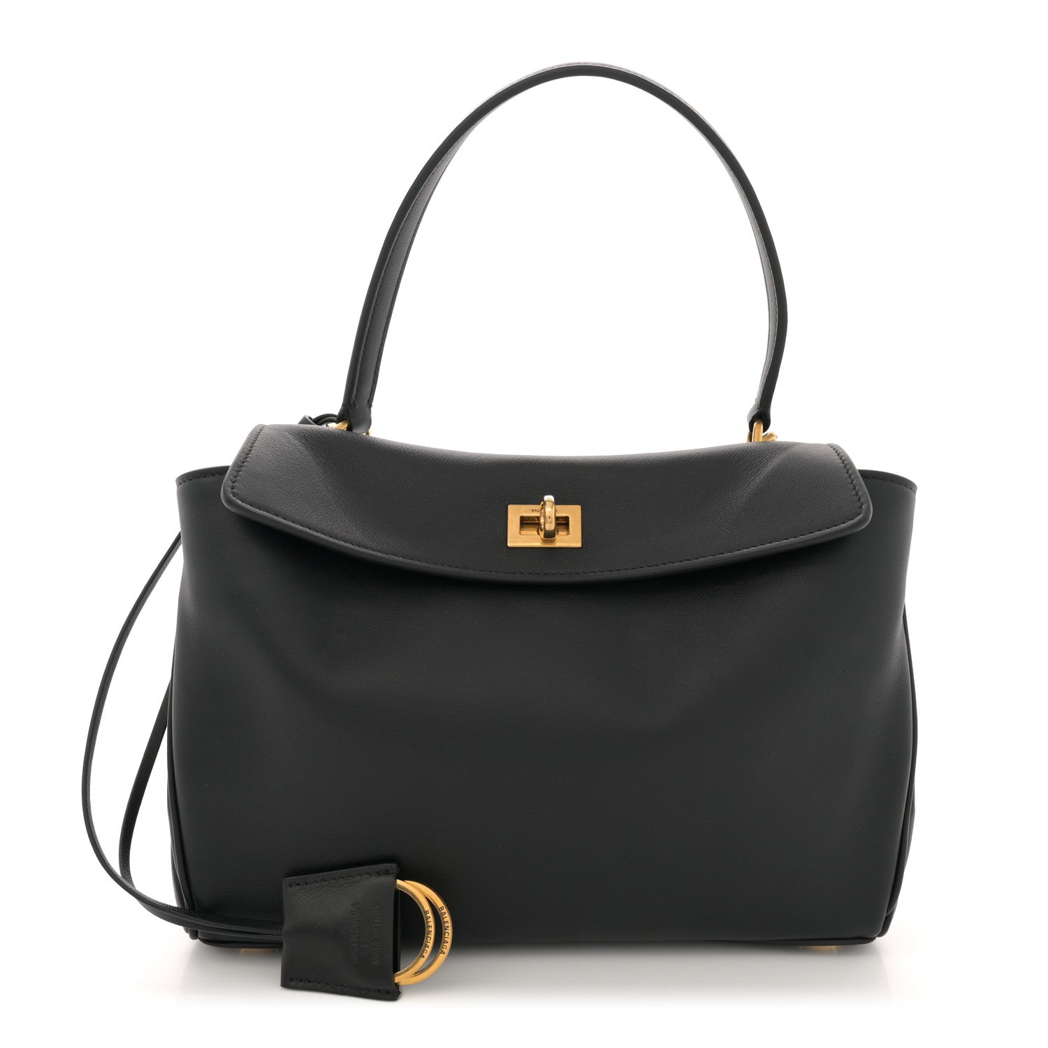 Balenciaga Natural Smooth Calfskin Small Rodeo Top Handle Handbag Black 1 of 11