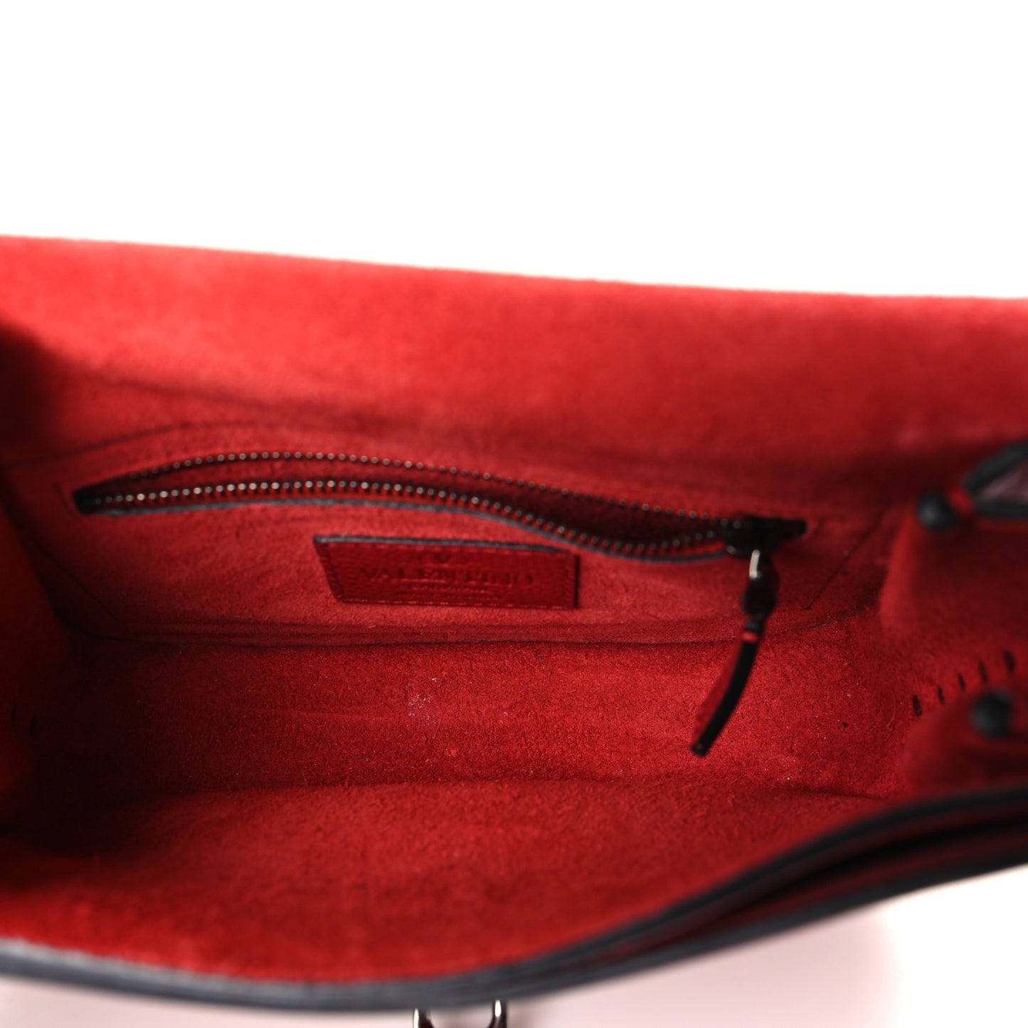 Pebbled Calfskin Rockstud Shoulder Flap Messenger Bag Rosso