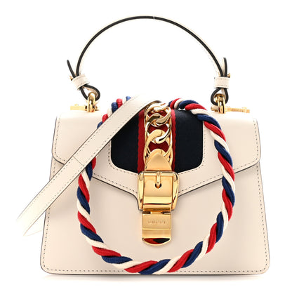 Gucci Calfskin Mini Sylvie Top Handle Bag White 1 of 11