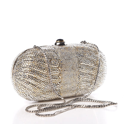 Judith Leiber Swarovski Crystal Minaudiere Clutch Silver 3 of 16