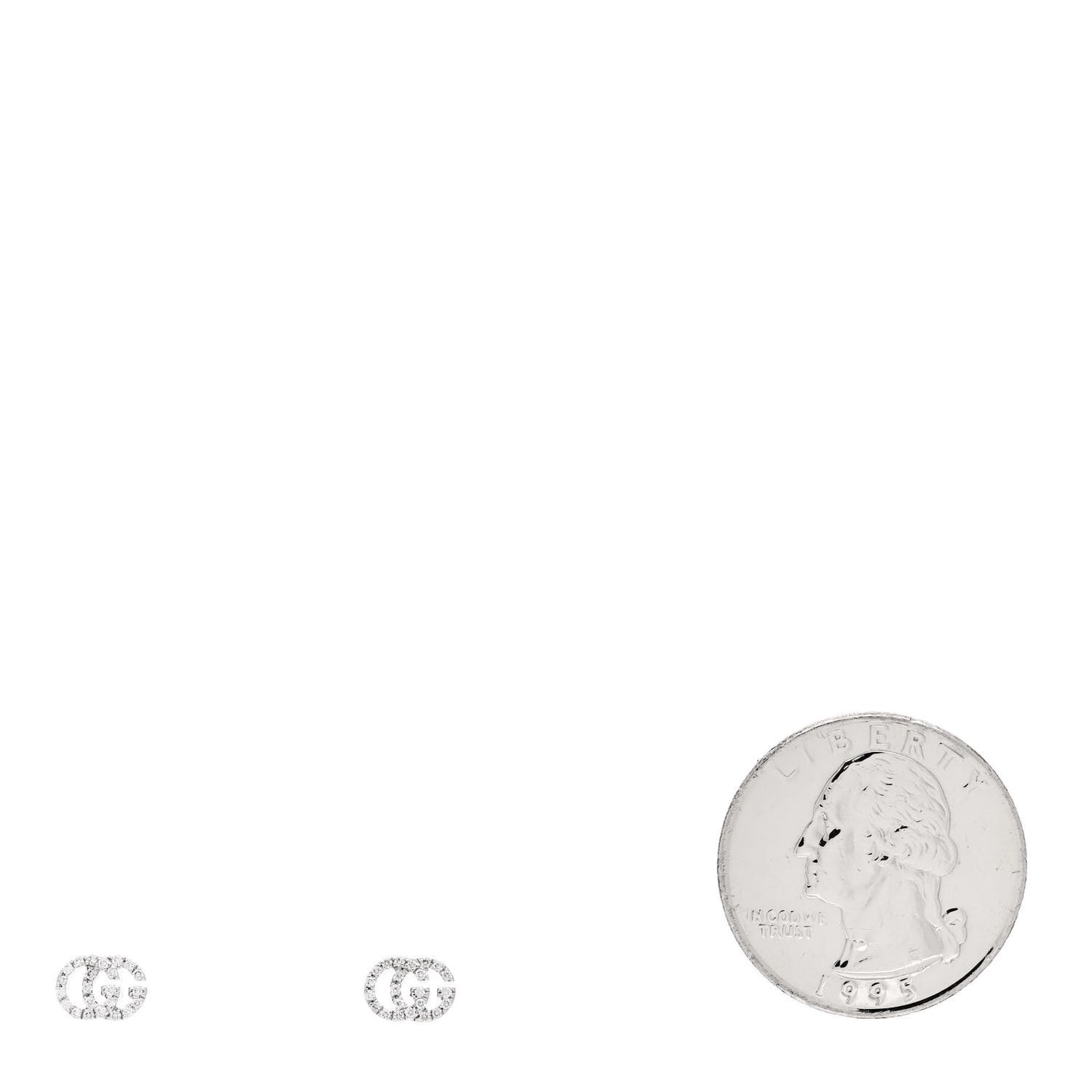 18K White Gold Diamond Mini Running G Earrings