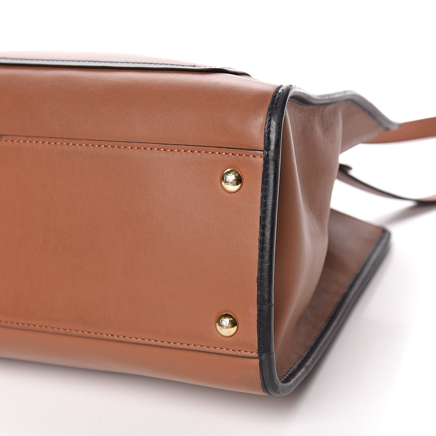 Vitello Century Opaco F is Fendi Bi-Color Regular Runaway Satchel Corteccia Black
