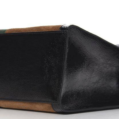 Gucci Suede Patent Web Ophidia Vertical Tote Nocciola Black 8 of 9