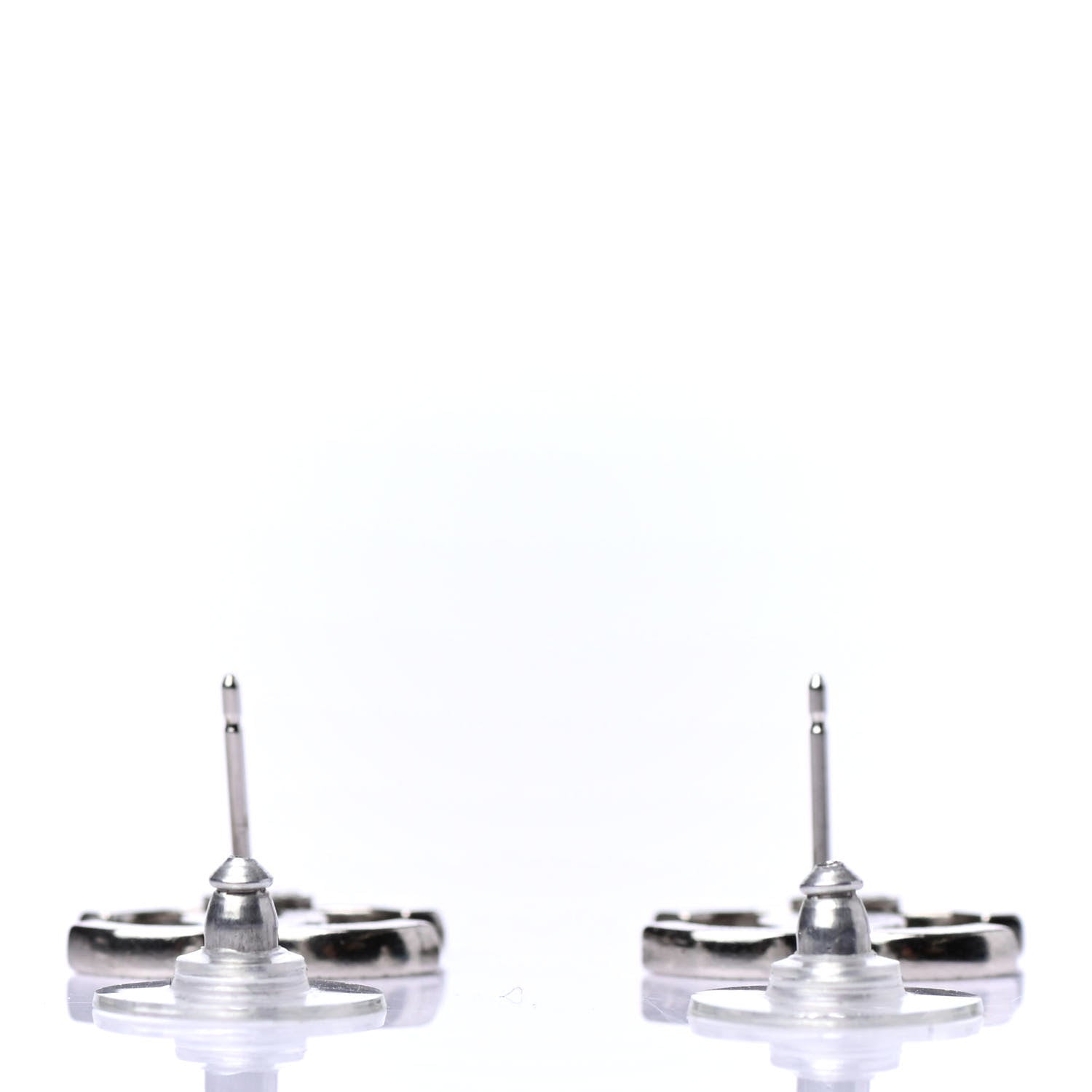 Chanel Crystal CC Earrings Silver 3 of 4