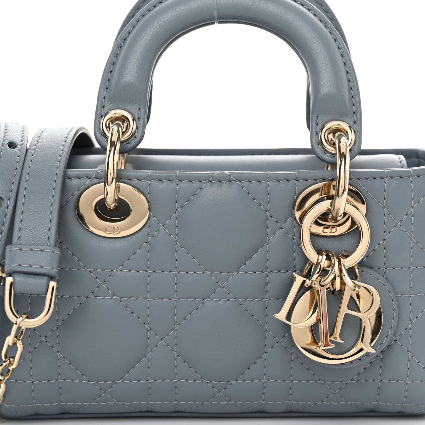 CHRISTIAN DIOR Lambskin Cannage Micro Lady D-Joy Cloud Blue