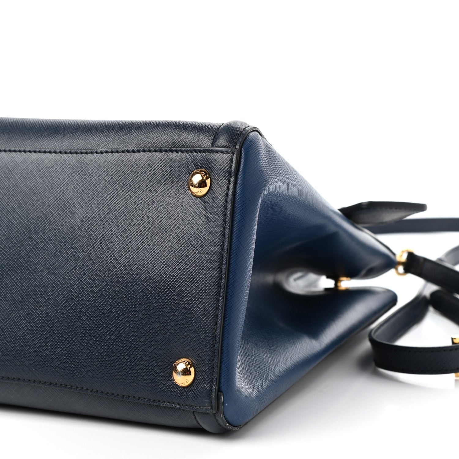 Prada Saffiano Lux Medium Bi-Color Tote Baltico Bluette 8 of 9