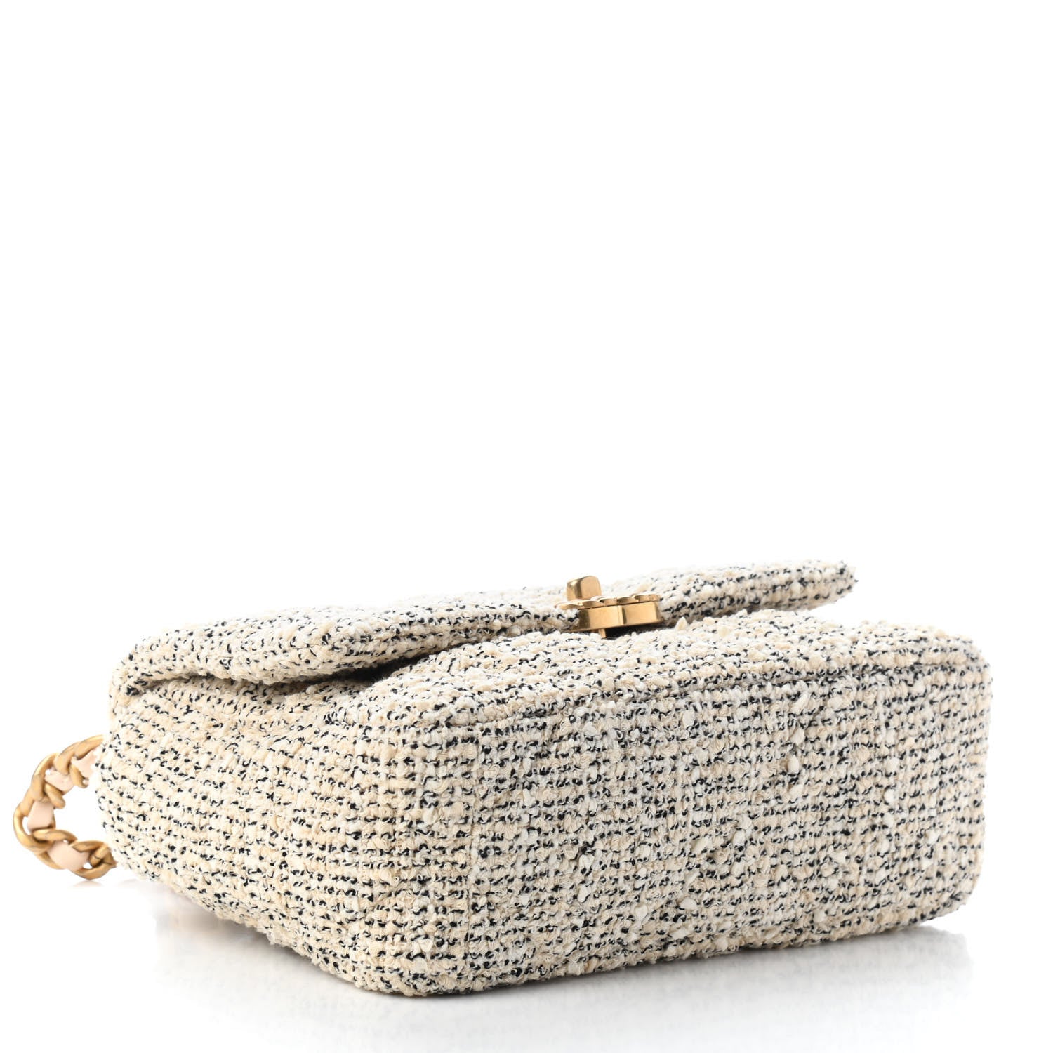 Chanel Tweed Quilted Medium Chanel 19 Flap Ecru Black 4 of 9