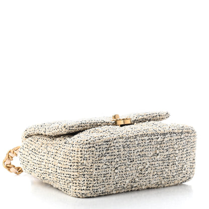 Chanel Tweed Quilted Medium Chanel 19 Flap Ecru Black 4 of 9