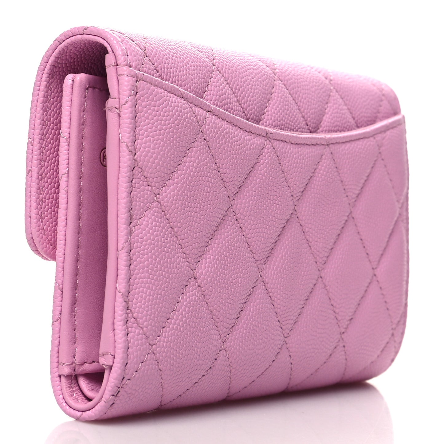 Caviar Quilted Medium Flap Wallet Pink