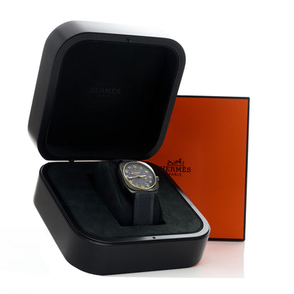 Hermes DLC Coated Titanium Rubber 39mm H08 Automatic Watch Noir 5 of 5