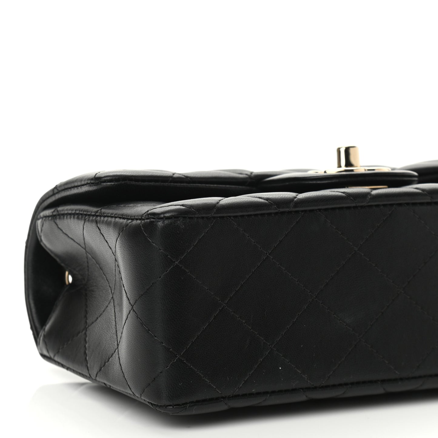 Lambskin Quilted Mini Rectangular Flap Black