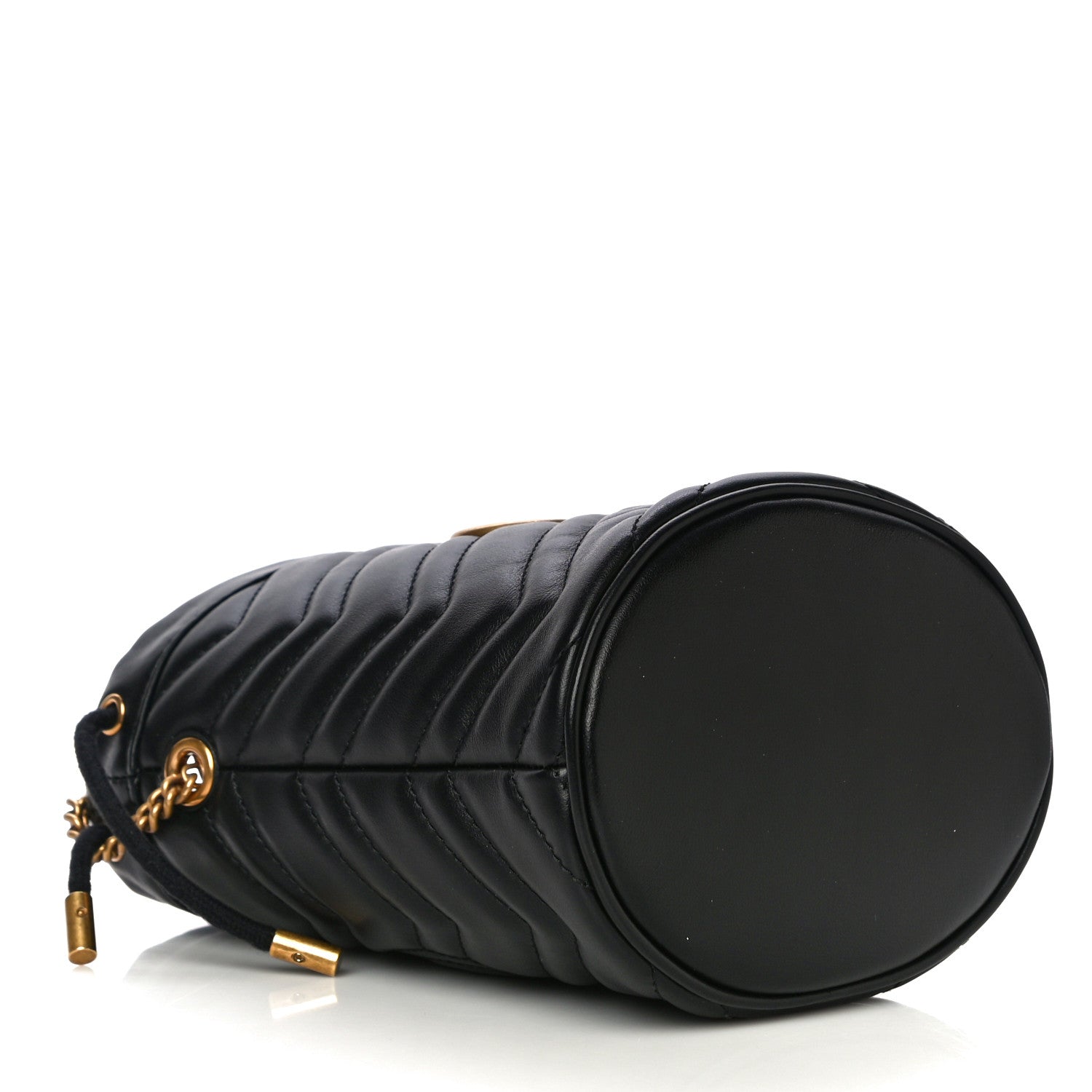 Gucci Calfskin Matelasse Mini GG Marmont 2.0 Bucket Bag Black 4 of 10