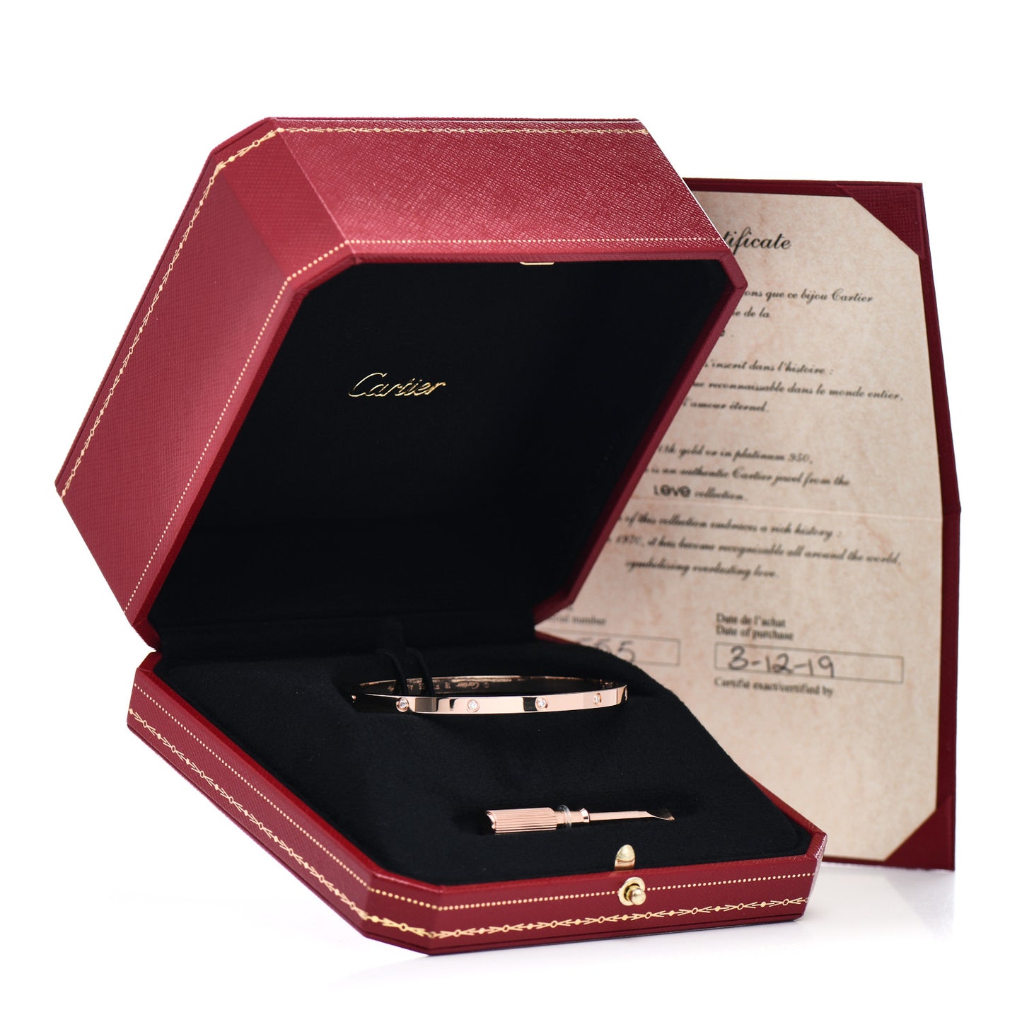 18K Pink Gold 10 Diamond Small LOVE Bracelet 18