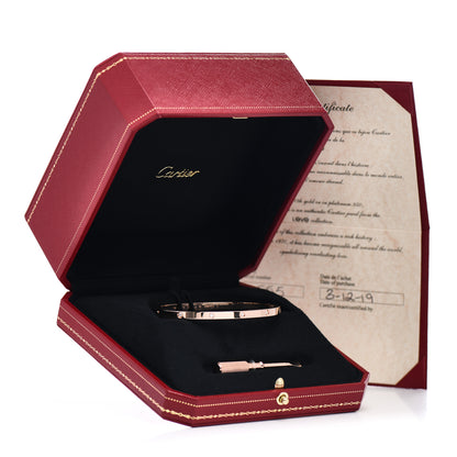 Cartier 18K Pink Gold 10 Diamond Small LOVE Bracelet 18 5 of 5