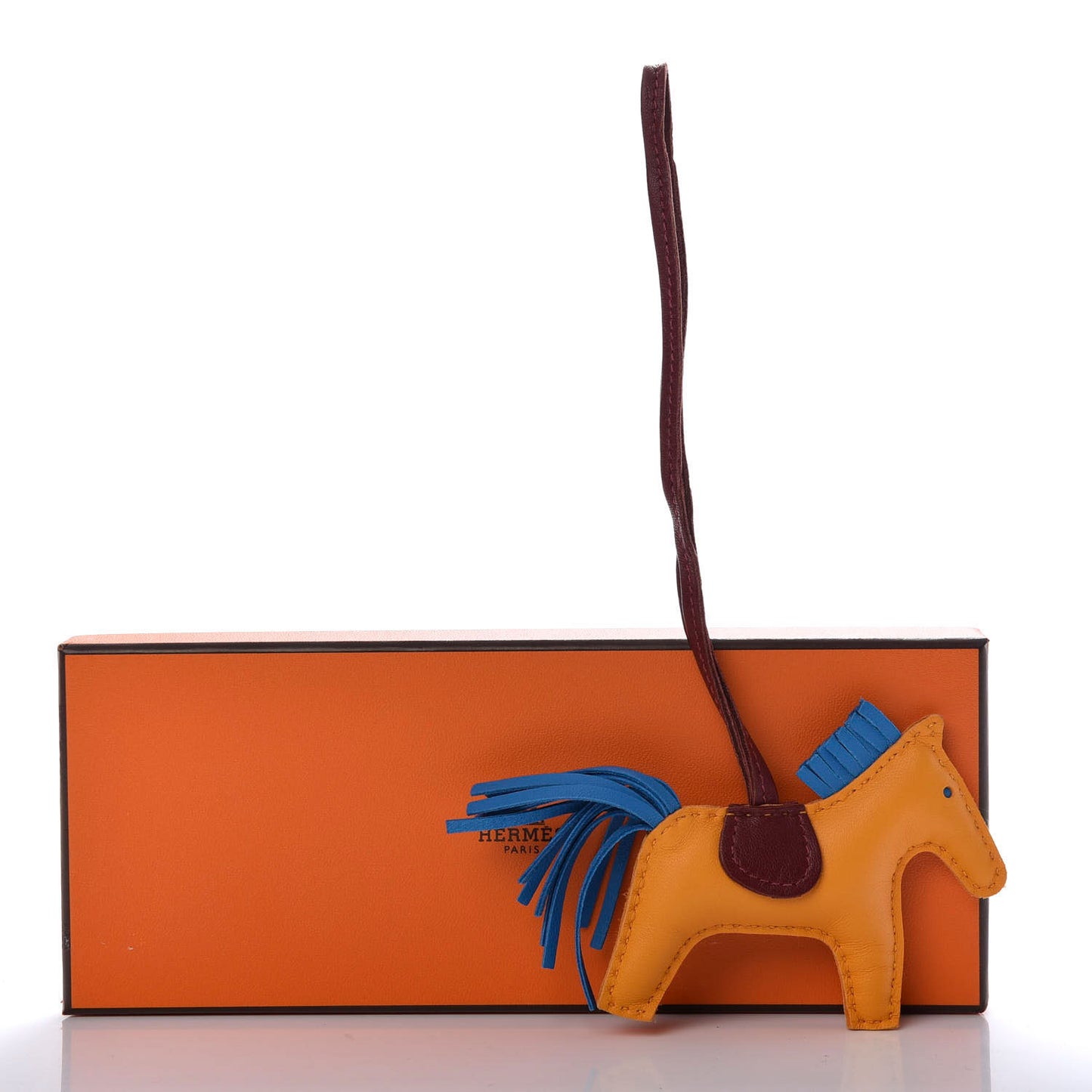 Milo Lambskin Grigri Rodeo Horse Bag Charm PM Jaune D'Or Bleu Zanzibar Rouge H