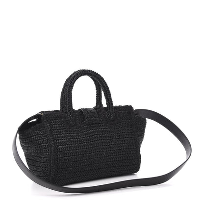 Saint Laurent Raffia Baby Monogram Downtown Cabas Black 3 of 10