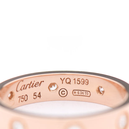 Cartier 18K Pink Gold 8 Diamond 4mm LOVE Wedding Band Ring 54 7 4 of 4