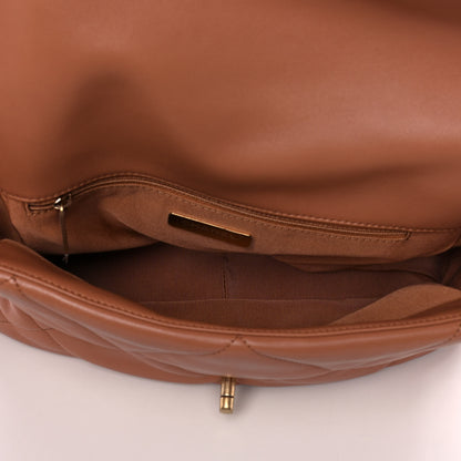 Chanel Lambskin Quilted Large Chanel 19 Flap Brown 5 of 15