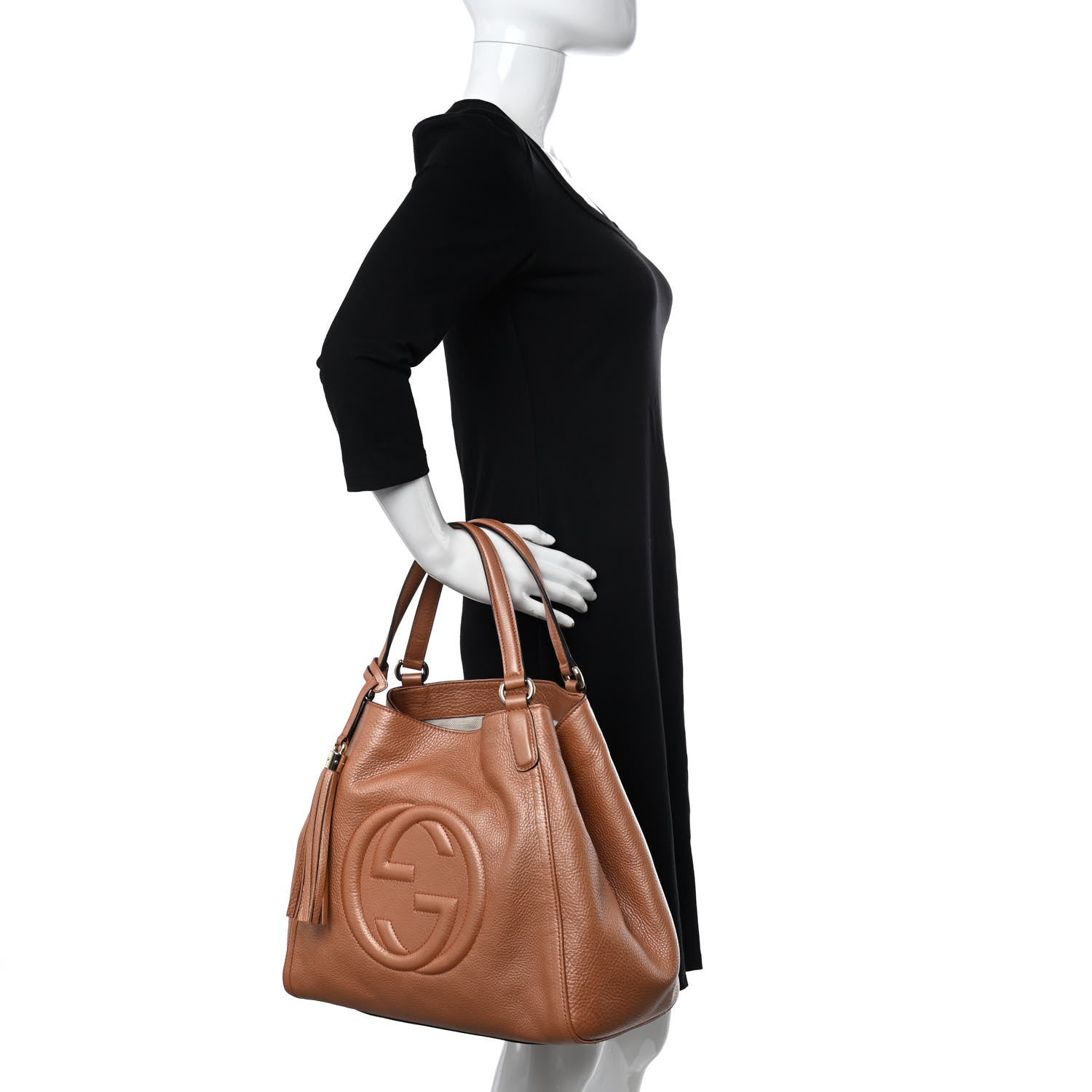 Gucci Metallic Pebbled Calfskin Medium Soho Shoulder Bag Pink 2 of 10