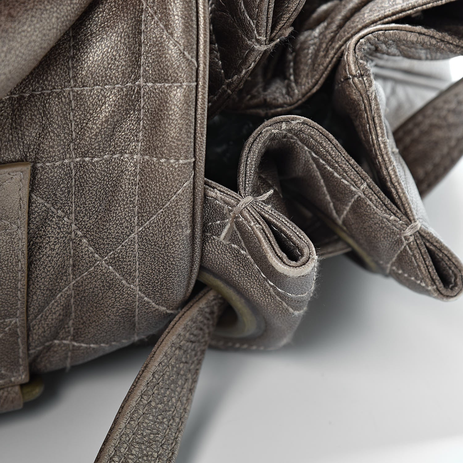 Christian Dior Lambskin Cannage Drawstring Bag Bronze 21 of 22