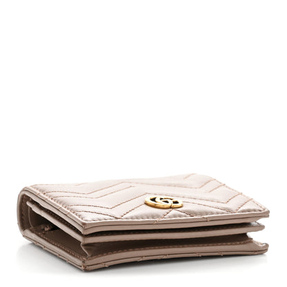 Gucci Calfskin Matelasse GG Marmont Card Case Wallet Porcelain Rose 4 of 10