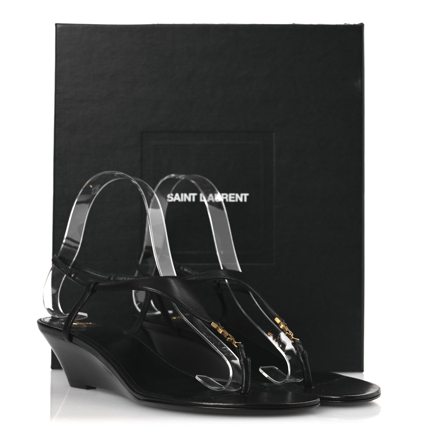 Smooth Calfskin Cassandra Monogram Sandals 38 Black